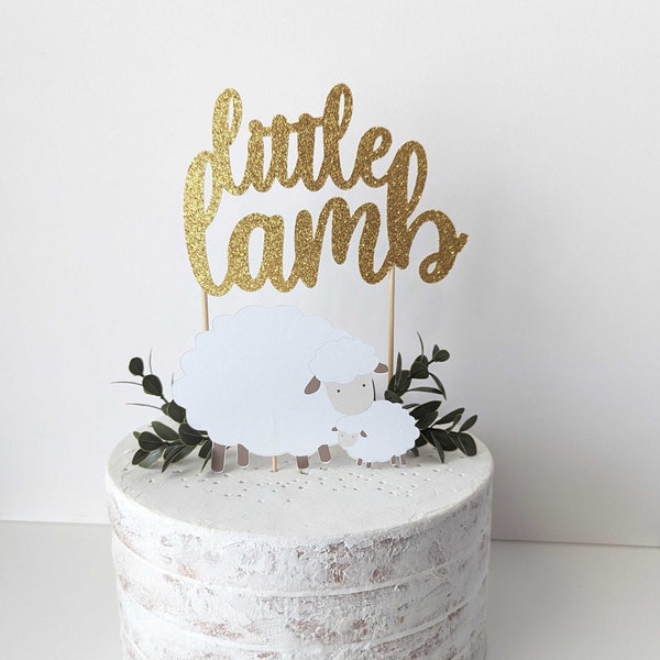 Little Lamb Cake Topper, Little Lamb Baby shower Cake Topper, Oh Baby Lamb baby shower topper, Gender Neutral Little Lamb Cake Decoration