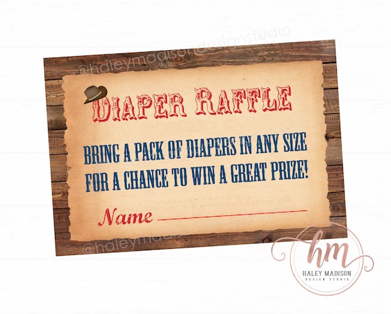 Cowboy Baby Shower Diaper Raffle Cards Bring a Pack of - Etsy