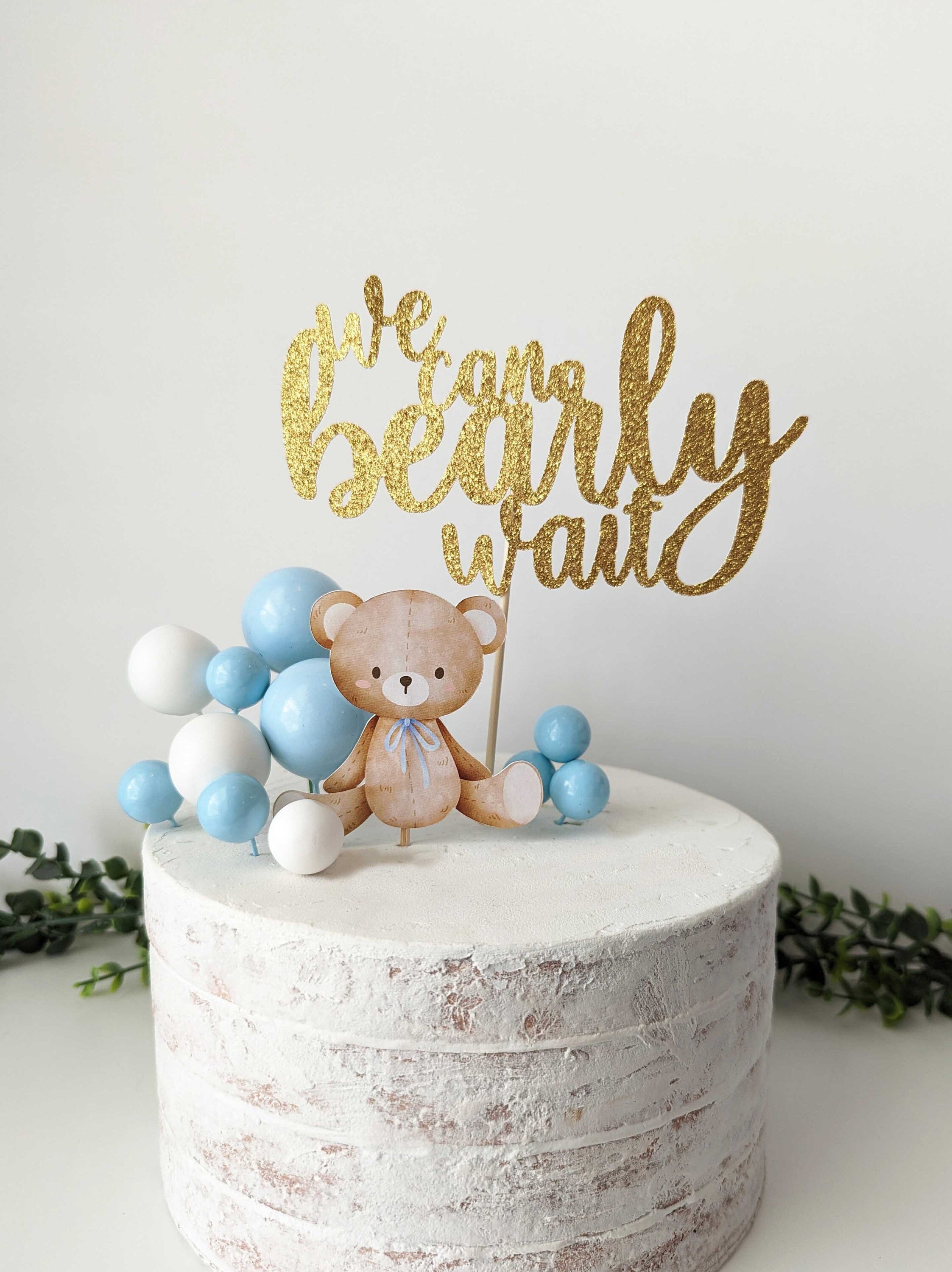 We Can Bearly Wait Cake Topper, Teddy Bear Baby Shower Cake Sign - Etsy