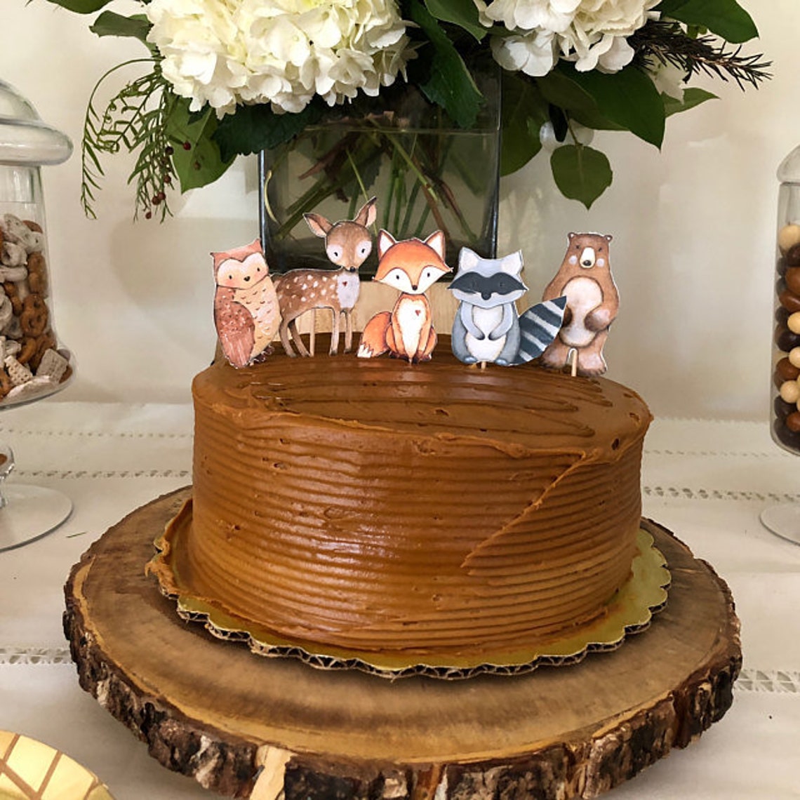 12 Woodland Cupcake Toppers Woodland Animal Cupcake Toppers Etsy