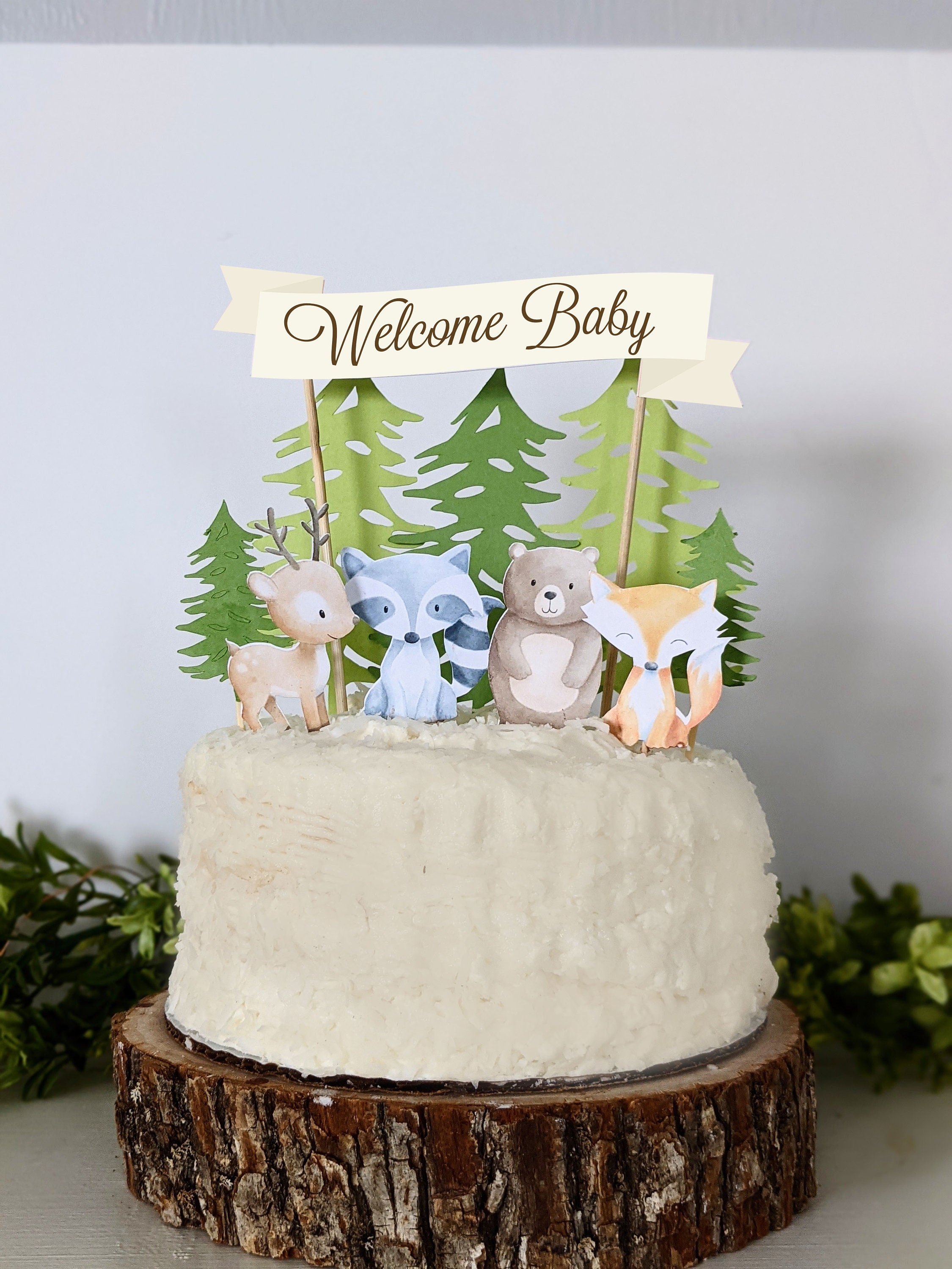 Woodland Cake Topper Forest Friends Animals Cake Topper - Etsy