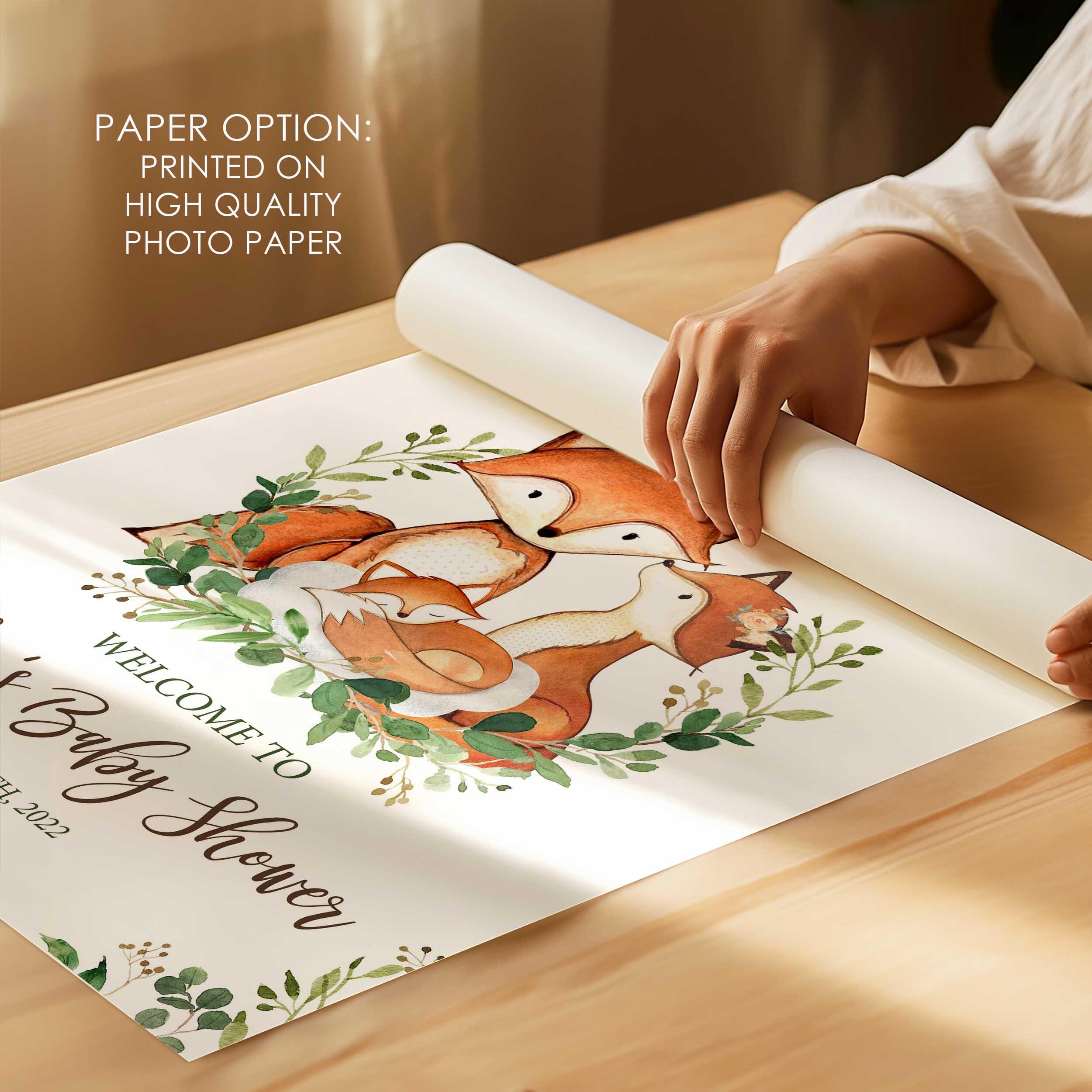 Woodland Baby Shower Welcome Sign, Fox Baby Shower Welcome Sign ...