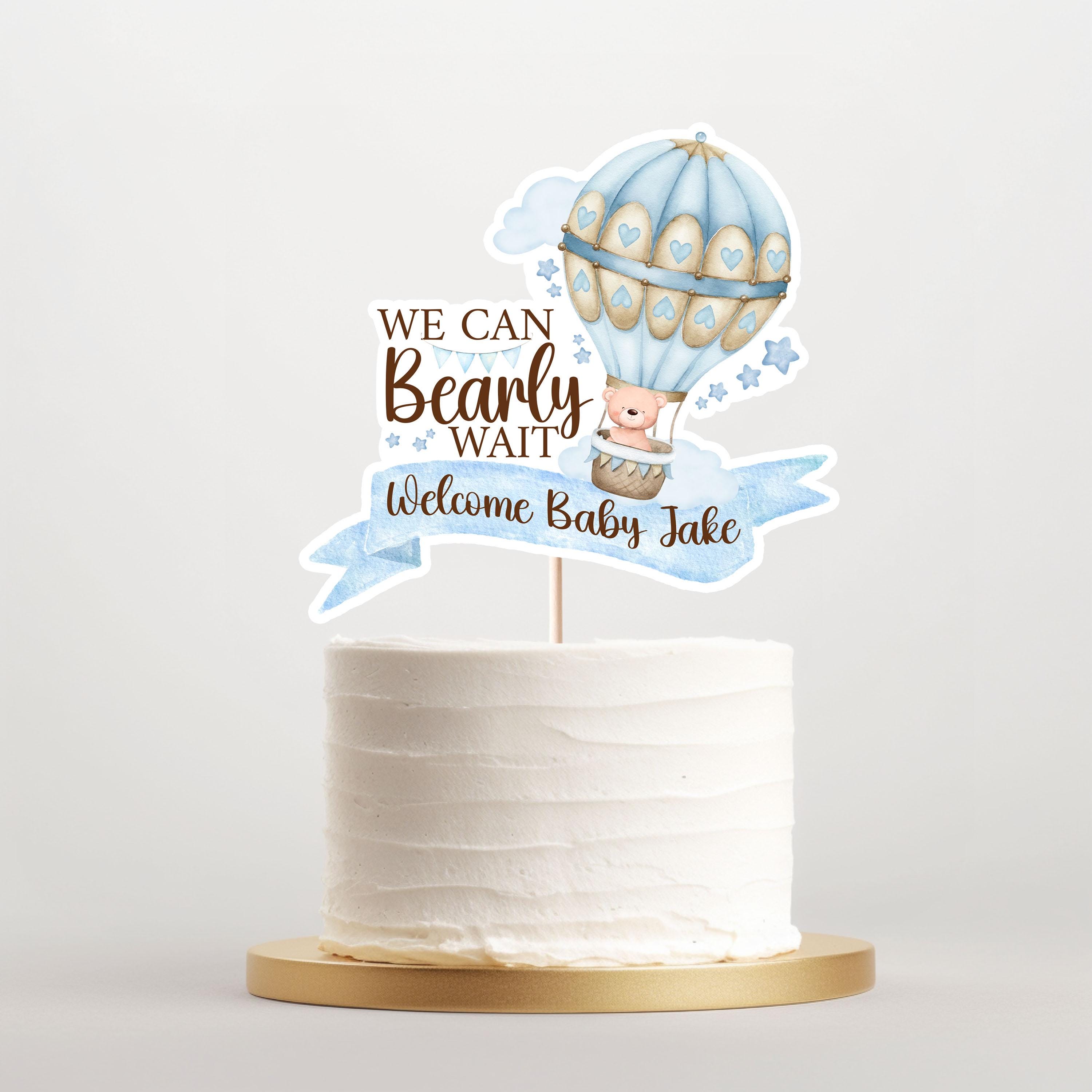 Personalized Teddy Bear Cake Topper, Baby Shower Decoration - Etsy