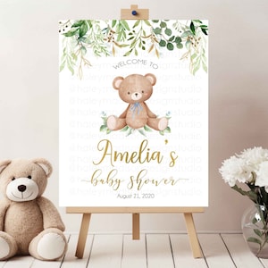 Teddy Bear Baby Shower Welcome sign, Bearly Wait baby shower sign, Teddy bear baby Shower Welcome sign, Baby Bear baby shower HM887