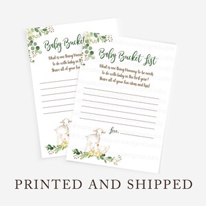 Cartões Farm Baby Bucket List, cartões Farm Baby Shower com desejos para bebês, conselhos para o primeiro ano do Farmhouse Baby, Farm Gender Neutral HM596