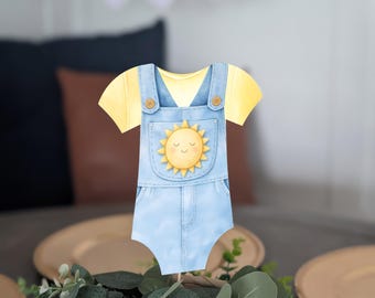 Here comes the Son Baby Shower Centerpieces, Sun bodysuit Party Decor (Set of 6)