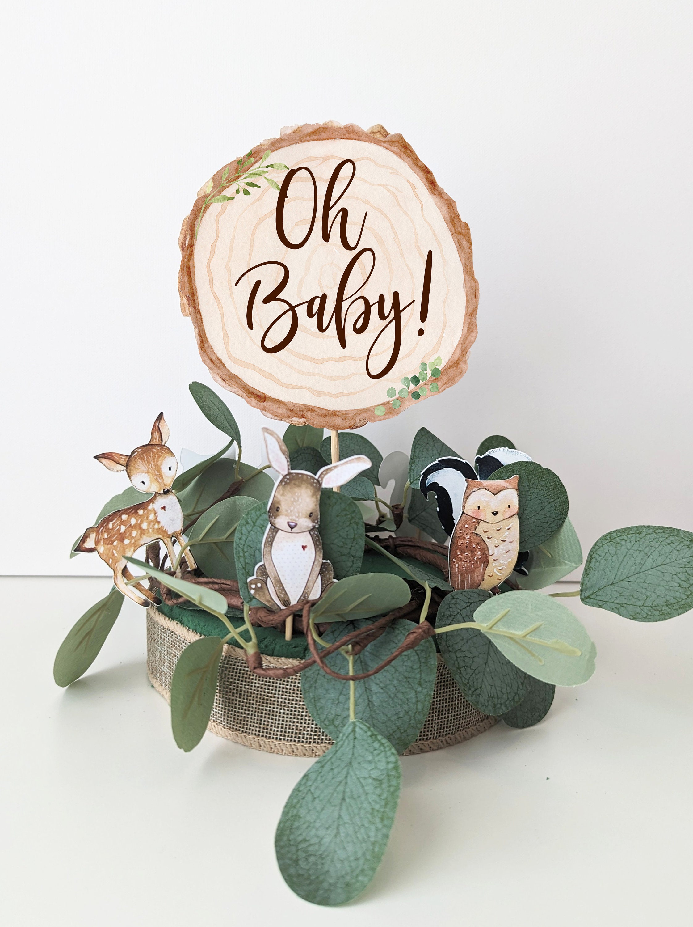 1 Woodland Centerpieces Greenery Baby Shower Decorations pic