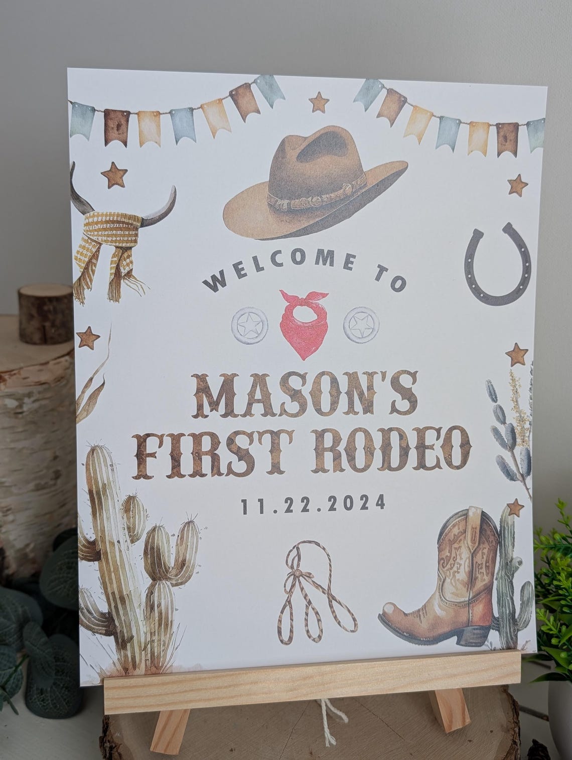 First Rodeo Signage First Rodeo Welcome Sign, Little Cowboy Birthday Party Welcome Sign, My ...