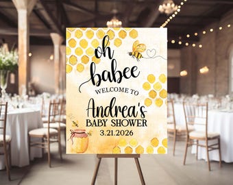 Bumble Bee Baby Shower Welcome sign Digital or Printed