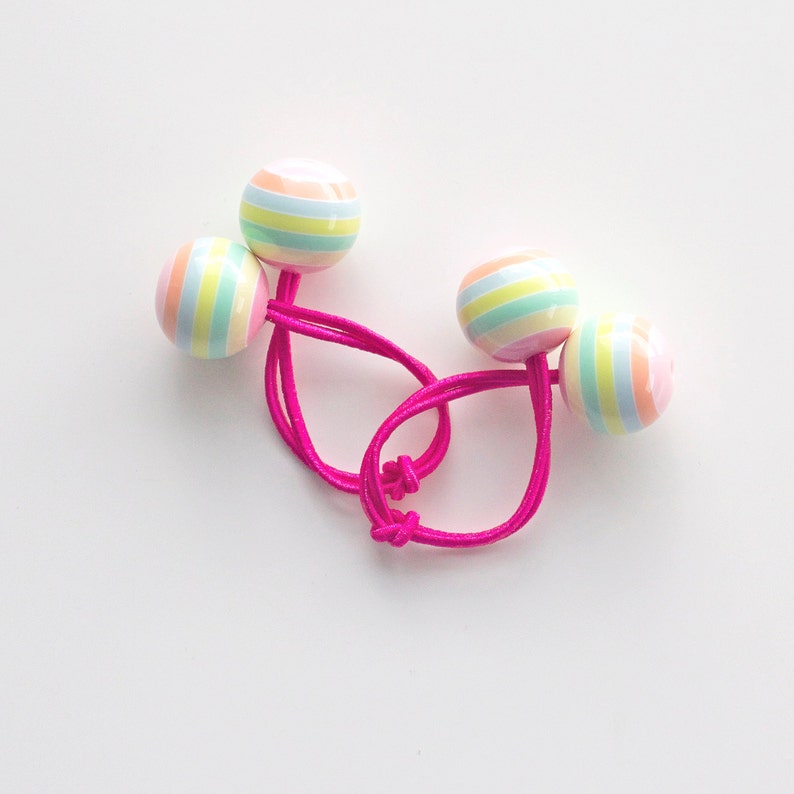 Macaroon Bobbles Bobble Hair Ties Elastic Hair Ties Funky Etsy