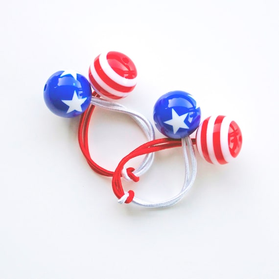 Patriotic Americana Hair Ties Elastic Hair Ties Funky Etsy