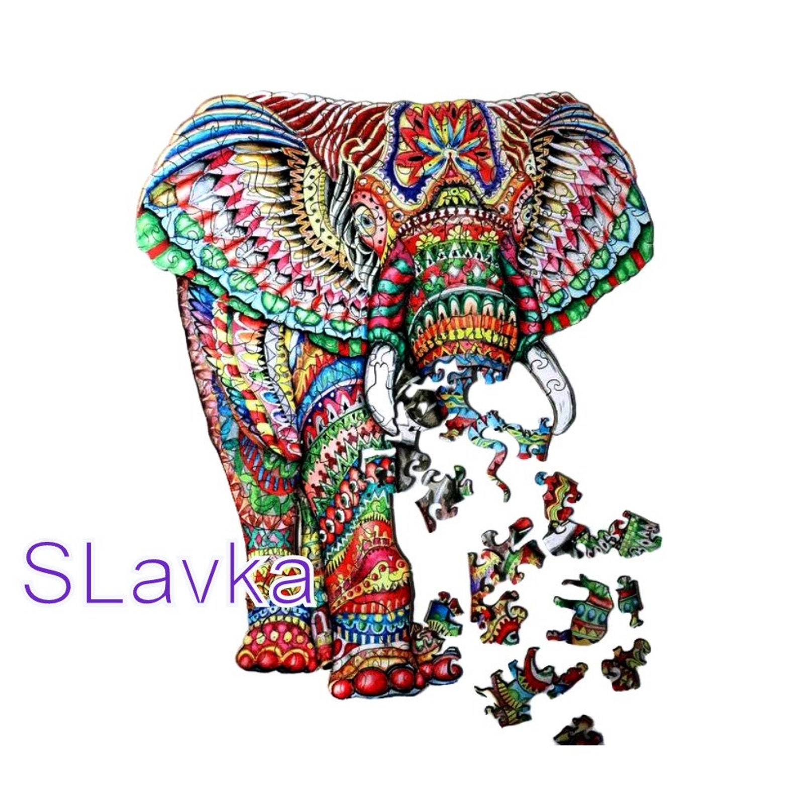 XLarge Wooden Elephant puzzles for adults and kids Jigsaw Etsy
