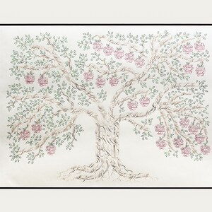 Genealogy Chart - Family Tree - Personalized Gift - Family Ancestry Chart - Custom Calligraphy - Family Reunion Gift