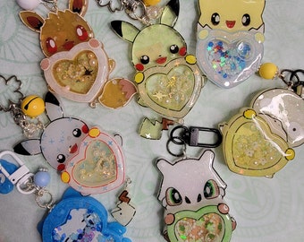 Pokemon Resin Shaker Keychain Charm