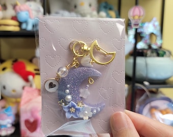 Moon Resin Shaker Keychain Charm