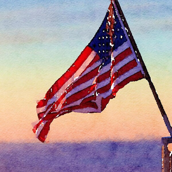 Watercolor Flag Etsy