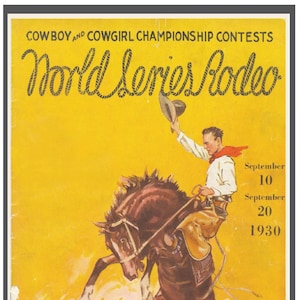 Cowboy Rodeo Poster Madison Square Garden  18x24 Vintage Print