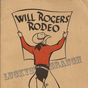 Will Rogers Rodeo Colorado Springs  Cowboy Cowgirl  Rodeo 18x24 Vintage Print
