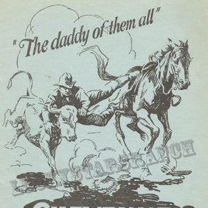 Cheyene Frontier Days Daddy of &#39;em all 1928 Cowboy Cowgirl  Rodeo 12x18 Vintage Print