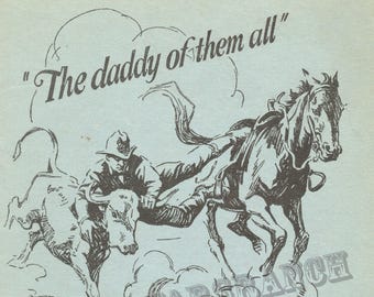 Cheyene Frontier Days Daddy of 'em all 1928 Cowboy Cowgirl  Rodeo 18x24 Vintage Print