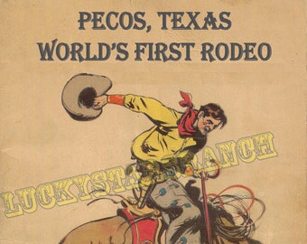VINTAGE RODEO POSTER PRINT Bakersfield Rodeo 1937 VINTAGE RODEO POSTER PRINT Bakersfield Rodeo 1937