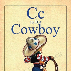 C is for Cowboy - 12x18 Print