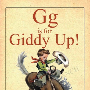 G is for Giddy Up! - 12x18 Print