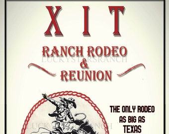 Cowboy Print - The XIT Ranch Rodeo, Dalhart, TX est.1937  -  18x24 Rodeo Cowboy