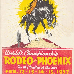 Phoenix 1937 Rodeo 18x24 Vintage Print