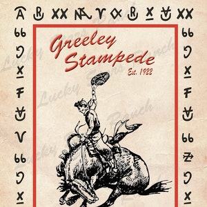 Greeley Stampede Colorado Rodeo  12x18 Vintage Print