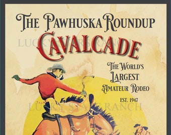 18x24 The Pawhuska OK Cavalcade  Rodeo Poster