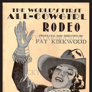 12x18 All Cowgirl Rodeo Bonham, TX 1942 Vintage Rodeo Prints
