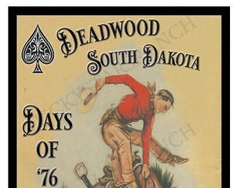 Deadwood, SD Days of 76 Rodeo - 12x18 Print