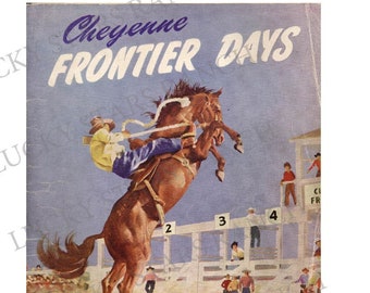 Cowboy Print - Cheyenne Rodeo 1940  - The Daddy of em All  - 12x18