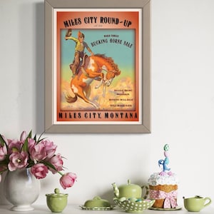 Cowboy Rodeo Poster Madison Square Garden 18x24 Vintage