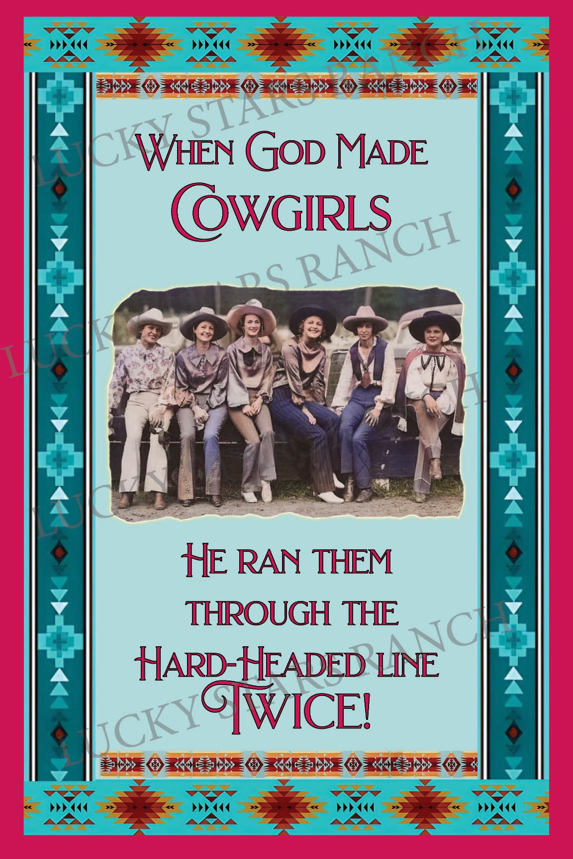 Set of 6 Cowgirl Cards Blank Note Cards W Envelopes 5x7 Size 