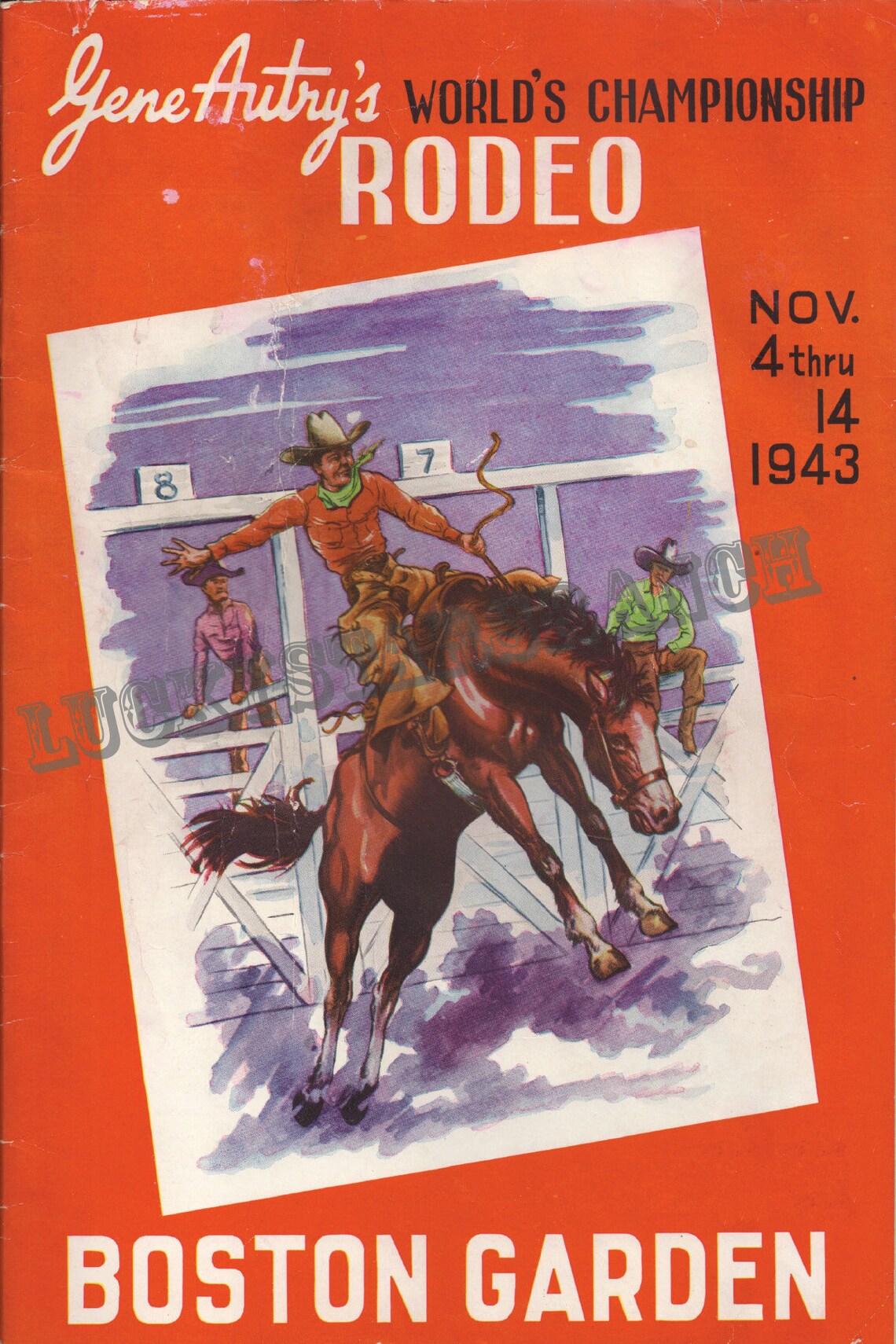 Boston Rodeo Gene Autry Cowboy Cowgirl Rodeo 18x24 Vintage Print - Etsy