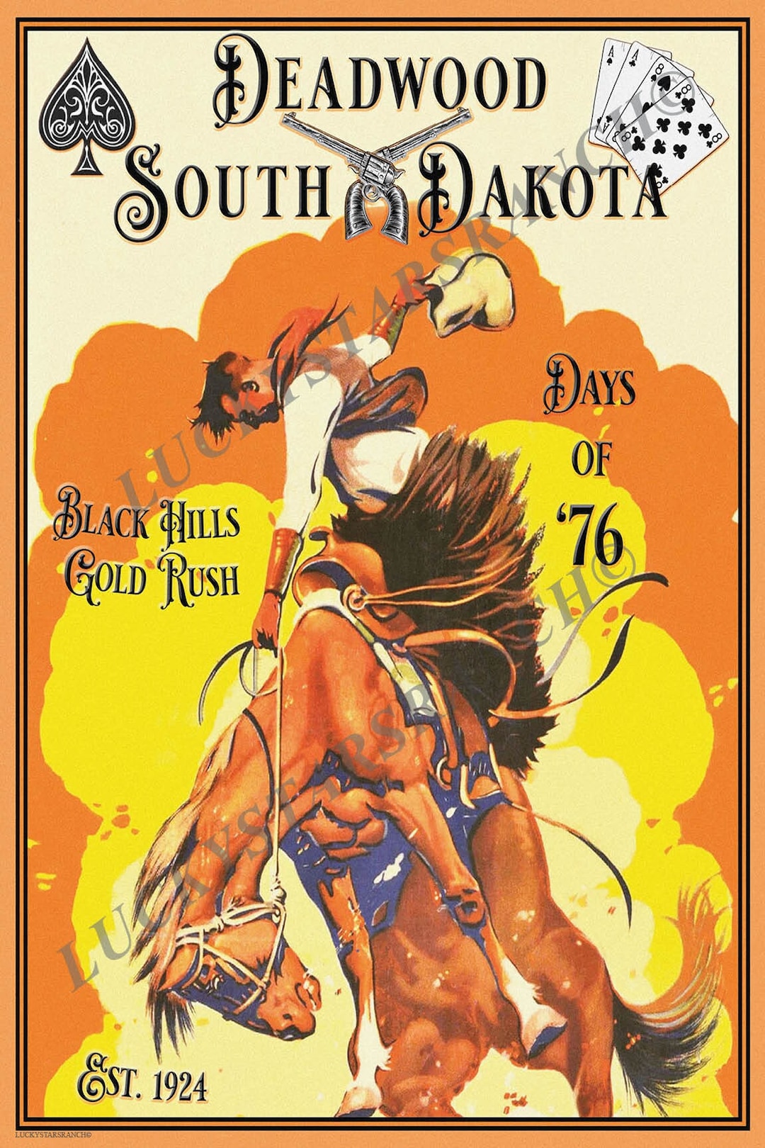 12x18 Deadwood South Dakota Days of 76 Rodeo Poster Etsy
