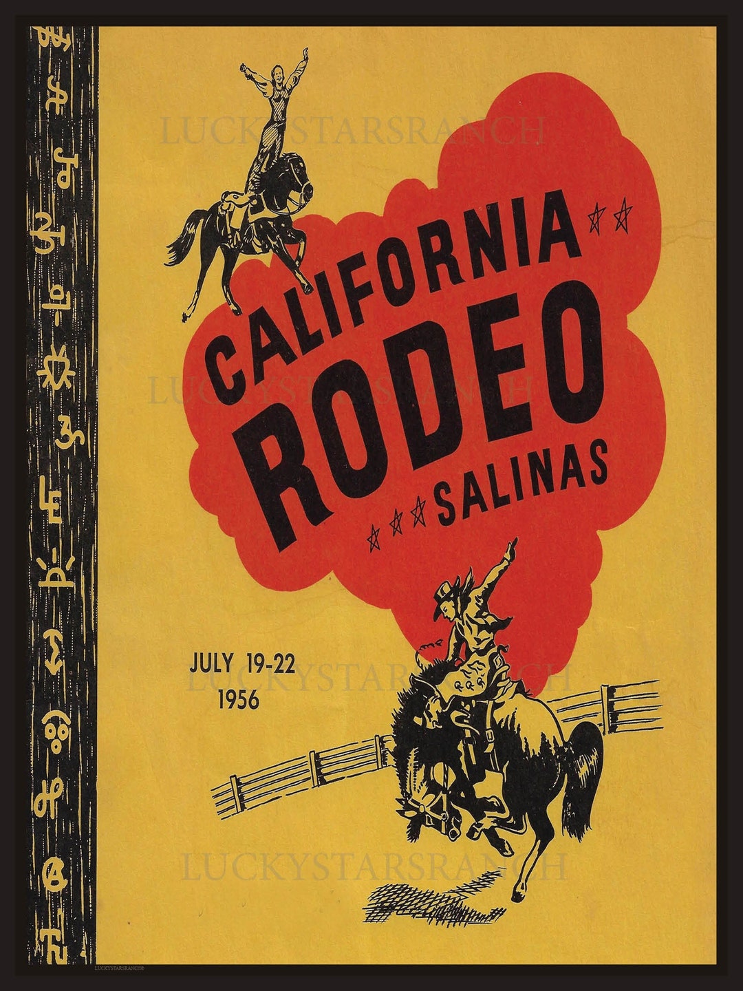 California Rodeo Salinas 1956 Vintage Rodeo Print 12x18 Etsy