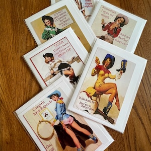 Cowgirl Cards - Blank note cards w envelopes 5x7 size Gift Boxed