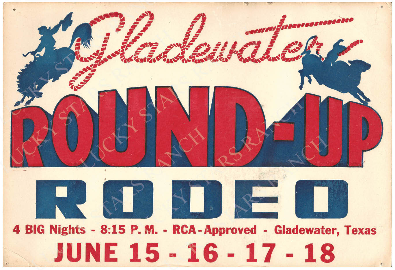 Gladewater Round up Rodeo Poster Vintage Print 12x18 - Etsy