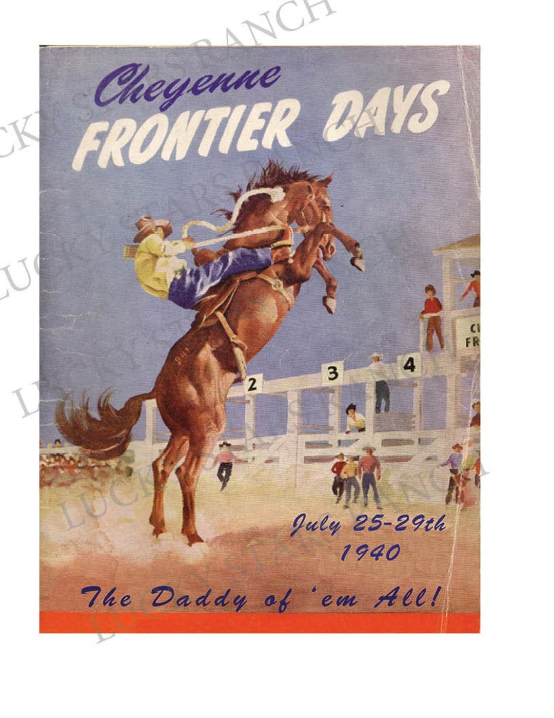 Cowboy Print - Cheyenne Rodeo 1940 - the Daddy of Em All - 12x18 - Etsy