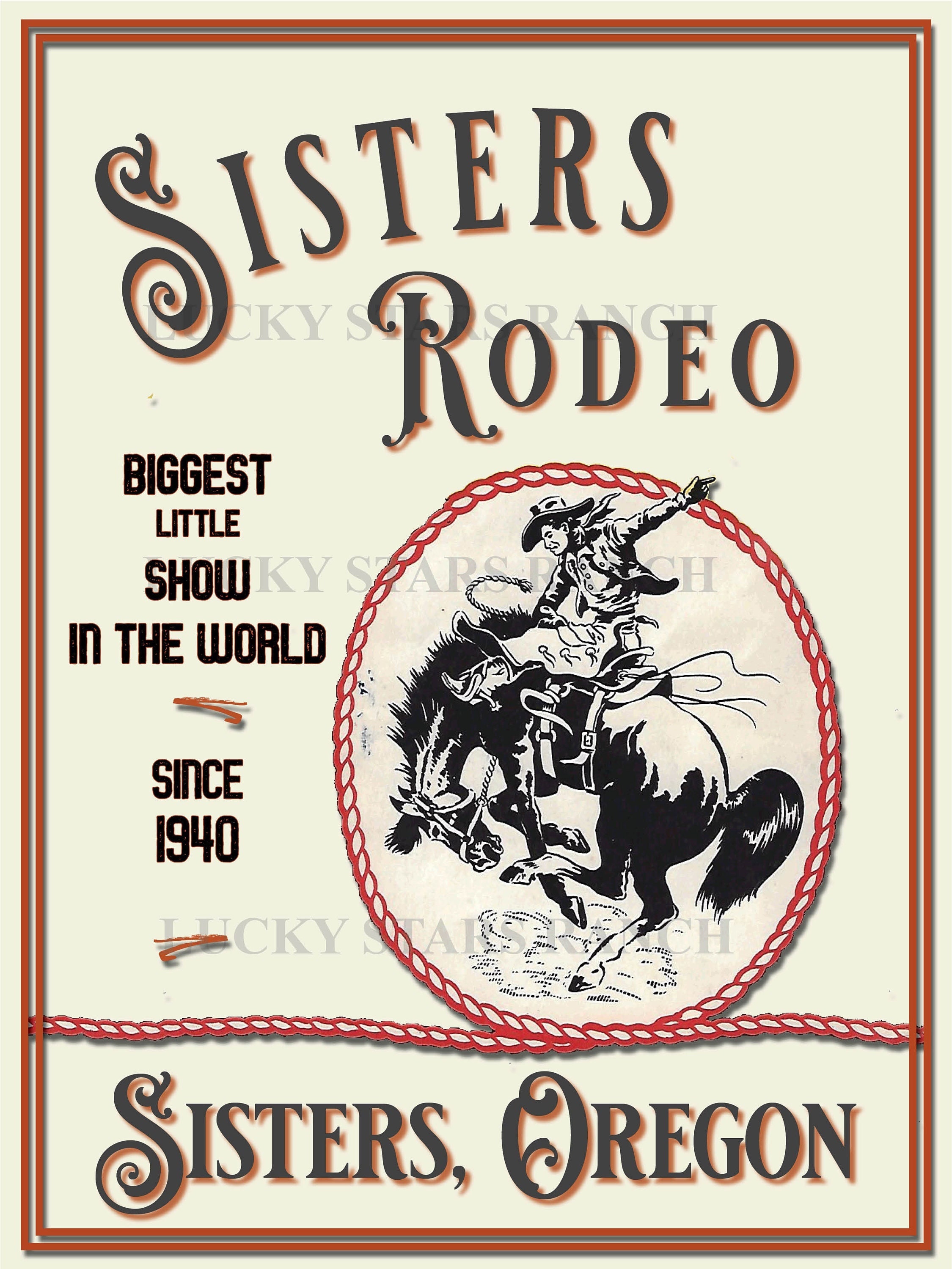 Sisters Oregon Rodeo - 12x18 Print Rodeo Cowboy