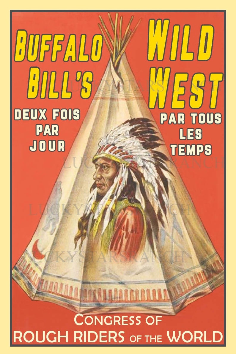 Buffalo Bill Wild West Show France Rodeo Poster Vintage Print 12x18 - Etsy