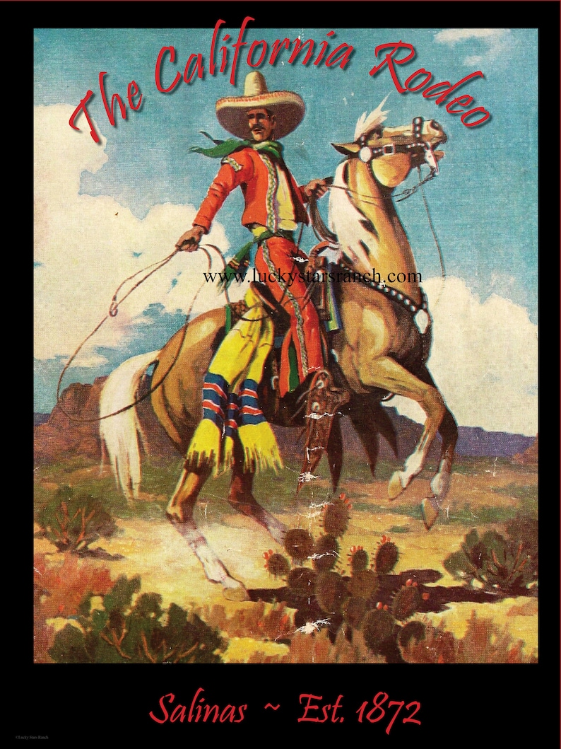 12x18 Salinas the California Rodeo Vintage Rodeo Print Etsy