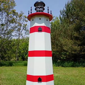 Handmade Lighthouse Well Pump Cover with Solar Light: Outdoor Garden Ornament