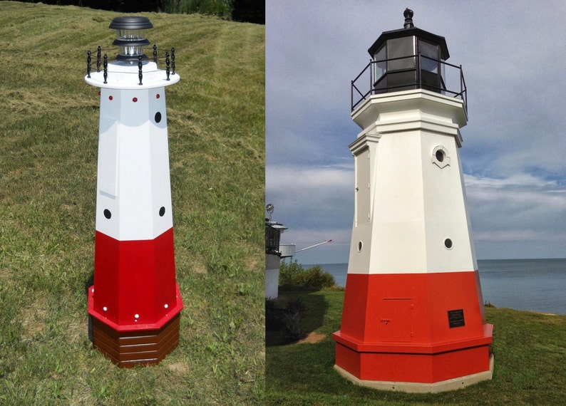 Well pump cover wooden lighthouse with solar light ...