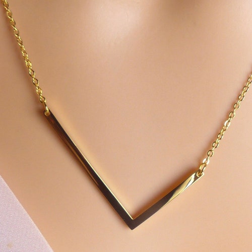 Large Capital Letter L Necklace Gold 