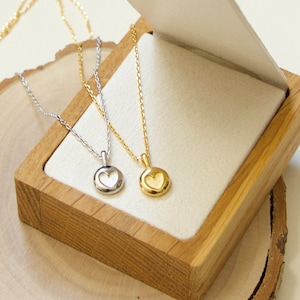 Tiny Heart Necklace gold, Dainty Heart Pendant, Minimalist jewelry, silver heart, Mother&#39;s Day Gift, Valentine&#39;s Day Gift, Gift For Her