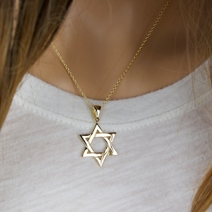sterling Silver 925 Jewish star necklace Vermeil gold jewish star necklace Star of David Necklace in gold silver David Star Jewish Jewelry